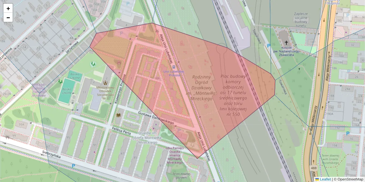 Szczegółowa mapa kodu pocztowego 94-208 z granicami, sąsiednimi kodami pocztowymi i urzędami pocztowymi