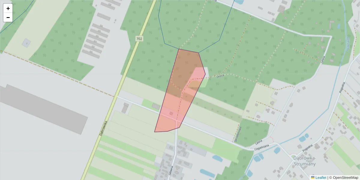 Szczegółowa mapa kodu pocztowego 95-199 z granicami, sąsiednimi kodami pocztowymi i urzędami pocztowymi