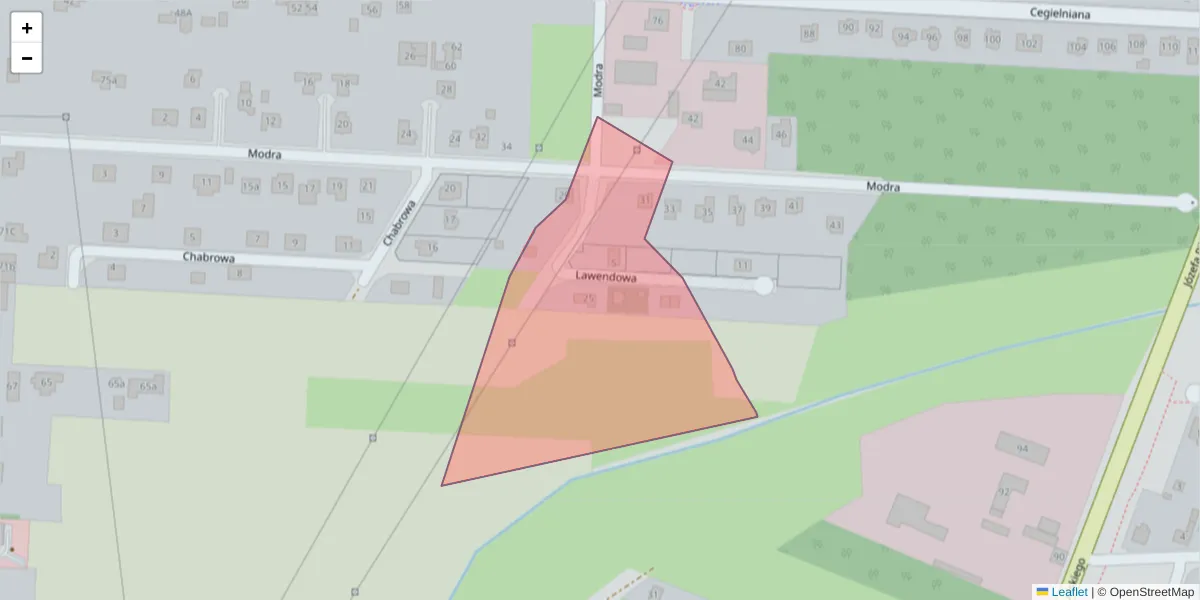 Szczegółowa mapa kodu pocztowego 97-402 z granicami, sąsiednimi kodami pocztowymi i urzędami pocztowymi