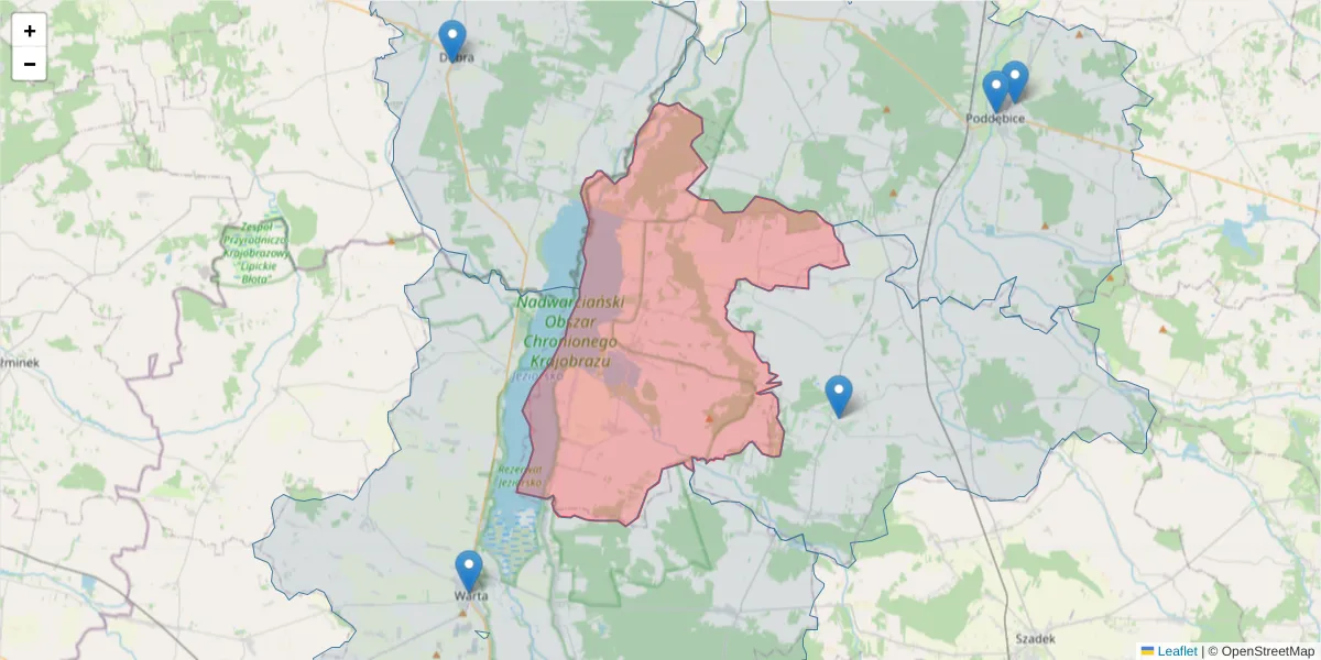 Szczegółowa mapa kodu pocztowego 99-235 z granicami, sąsiednimi kodami pocztowymi i urzędami pocztowymi